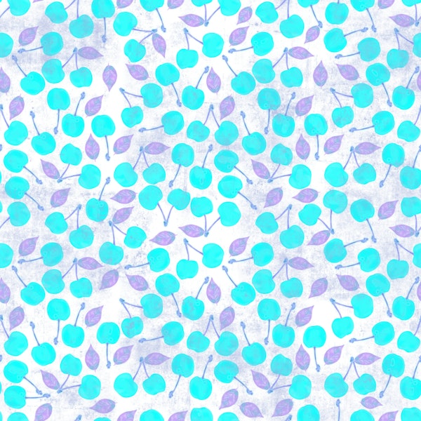 Cherries vibrant cyan levander