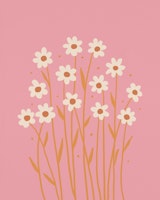 Simple daisies - pink and peach fuzz papiers peint
