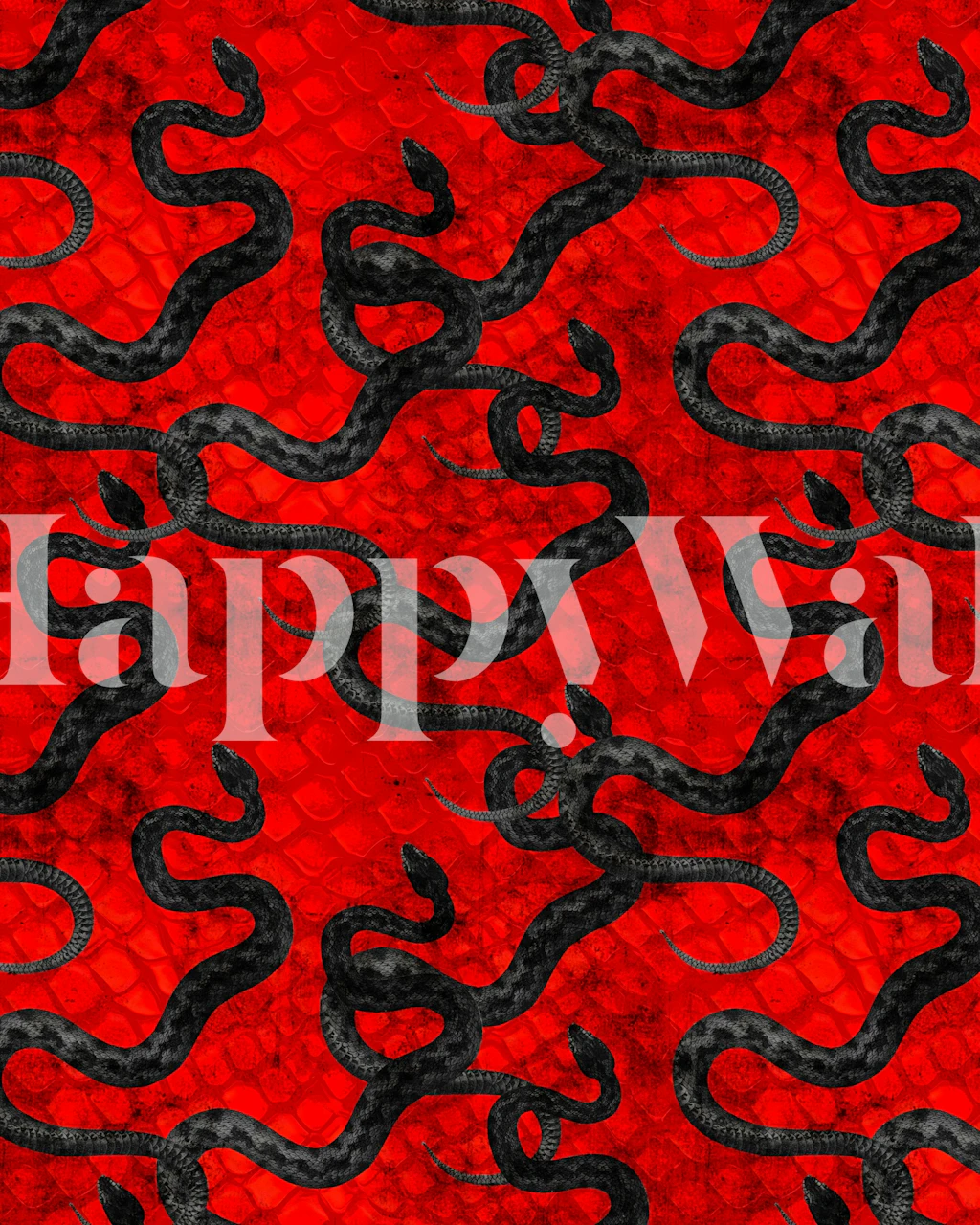 Red snakes on textured background wallpaper