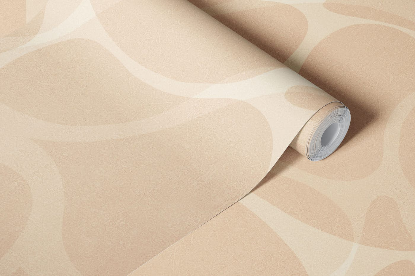 Warm Minimal Abstract Flow • Earthy pastel wallpaper roll