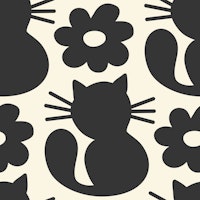 Retro black cats / 3045 E ταπετσαρία