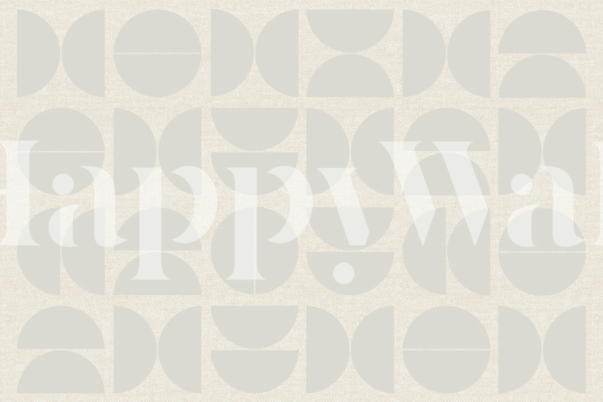 Ivory Grey Bauhaus abstrakt geometriskt mönster väggmålning