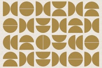 Earthy Ochre Bauhaus wallpaper