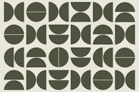 Earthy Forest Green Bauhaus wallpaper