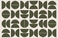Earthy Forest Green Bauhaus wallpaper