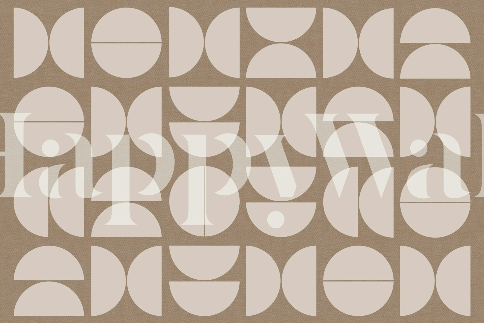 Ταπετσαρία Powder Beige Bauhaus σε ένα δωμάτιο