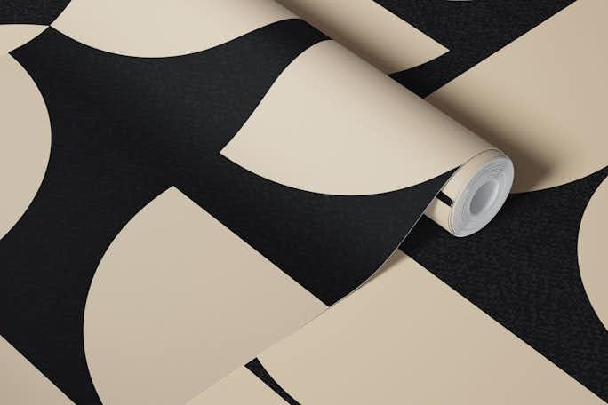 Black Tan Bauhauswallpaper roll