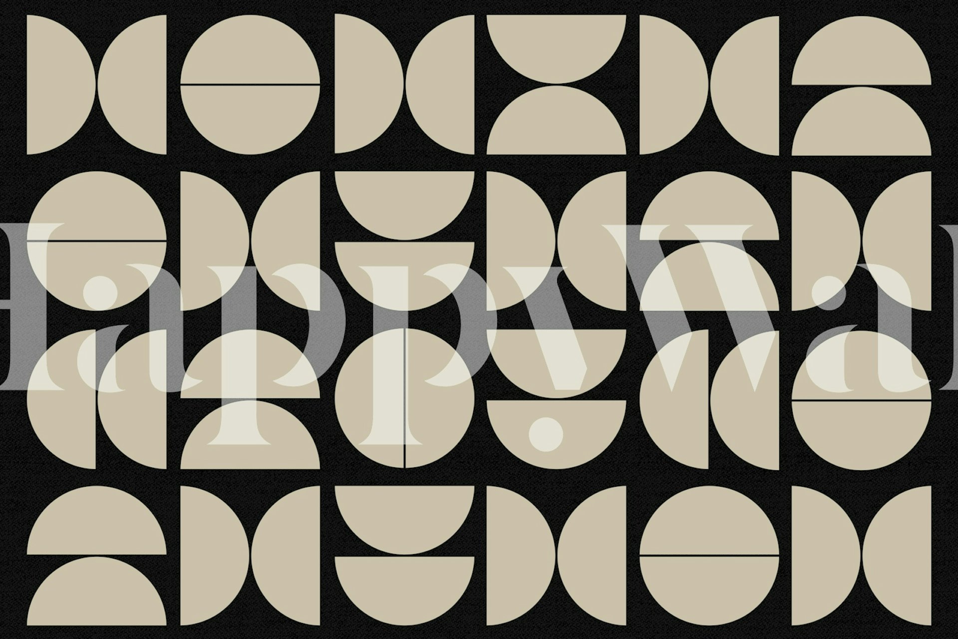 Black Tan Bauhaus behangontwerp