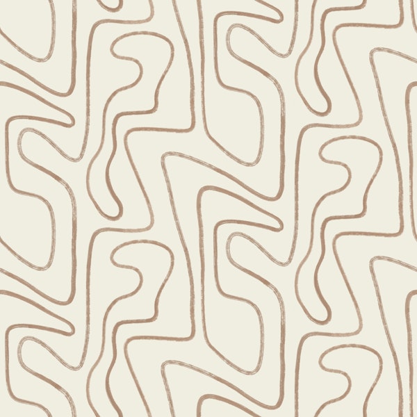 Abstract Lines in Tan Earth Tones Hand Drawn