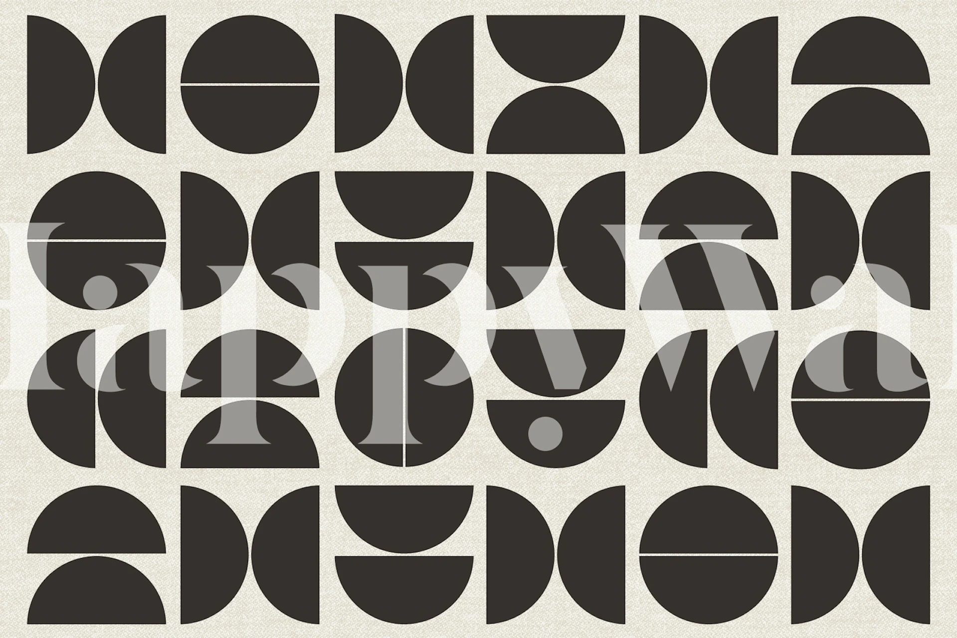 Geometric Brown Bauhaus Wallpaper Design