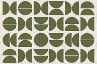 Earthy Green Bauhaus wallpaper