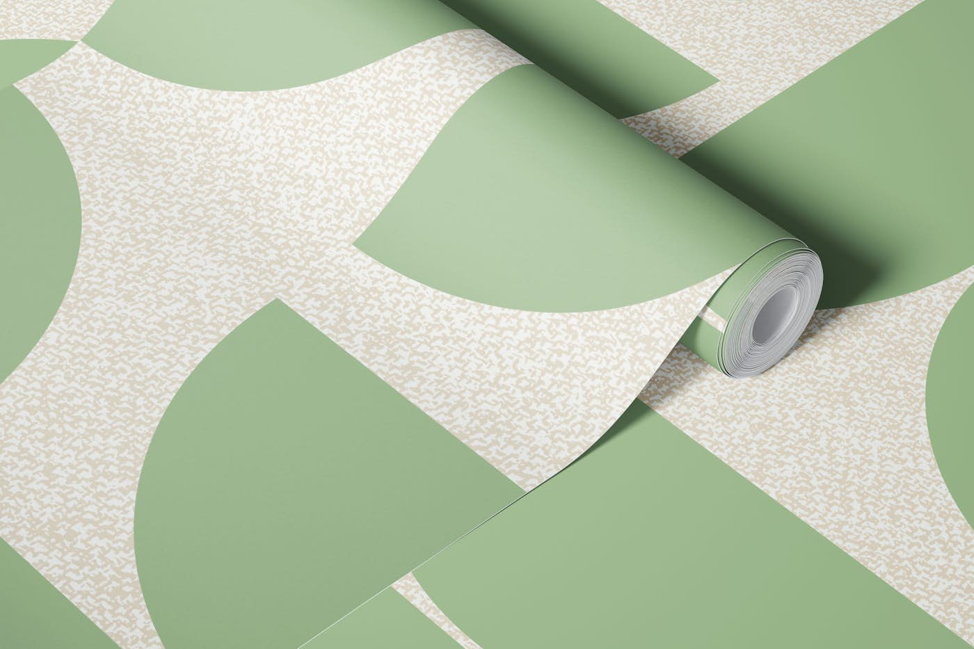 Pastel Green Bauhaus wallpaper roll