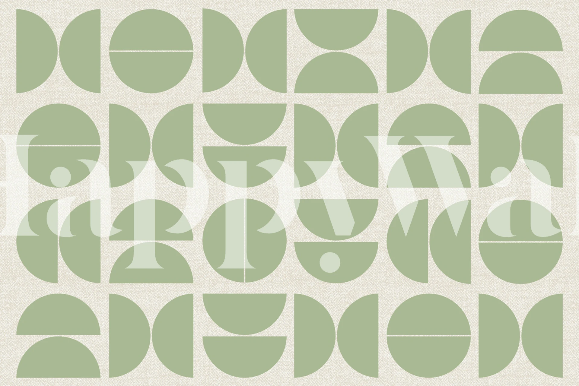 Pastel green Bauhaus wallpaper design in a room