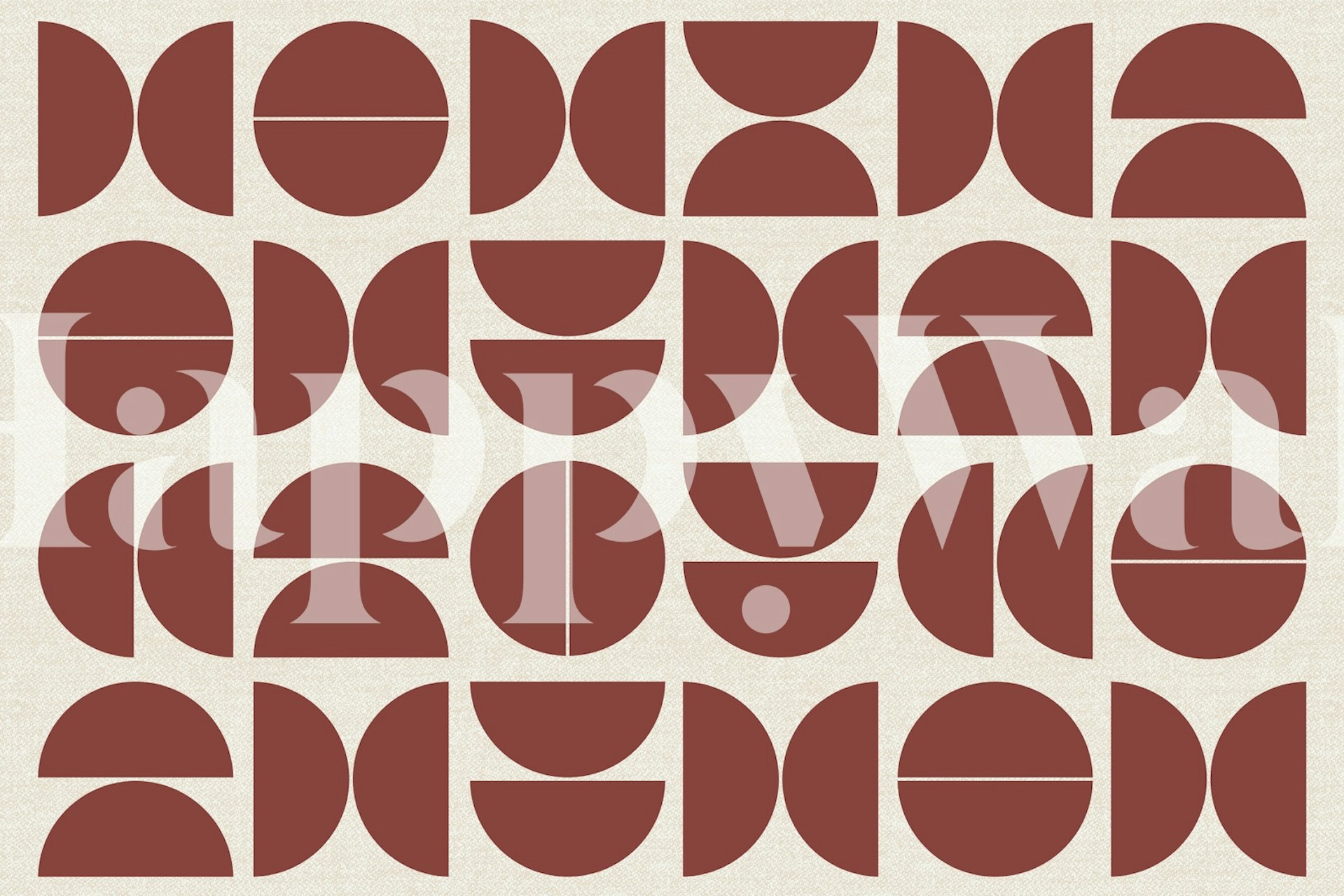 Geometric pattern in warm red on cream background wallpaper