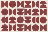 Warm Red Bauhaus wallpaper