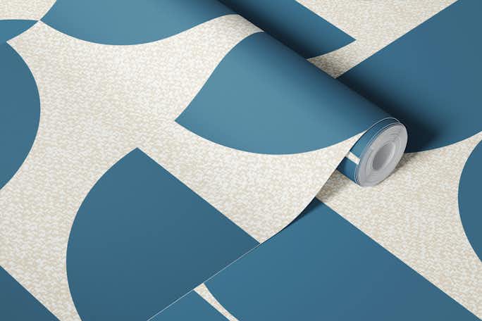 Bauhaus in Shades of Bluewallpaper roll