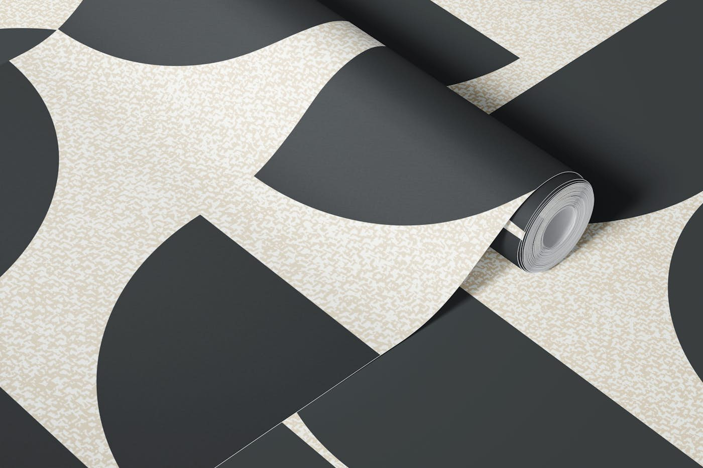 Soft Black Bauhaus wallpaper roll