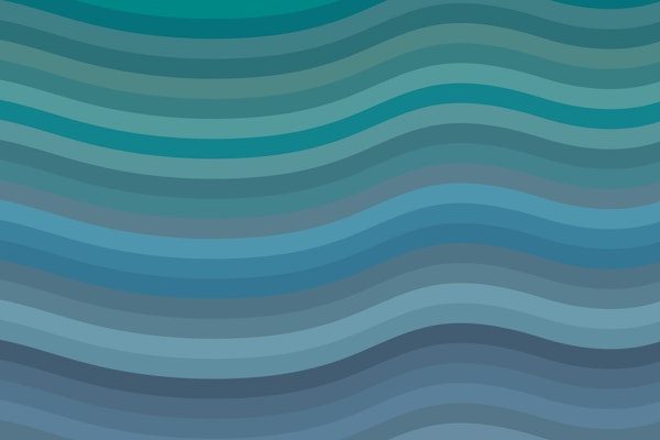 Groovy Retro Wavy Stripes in Ocean Blue
