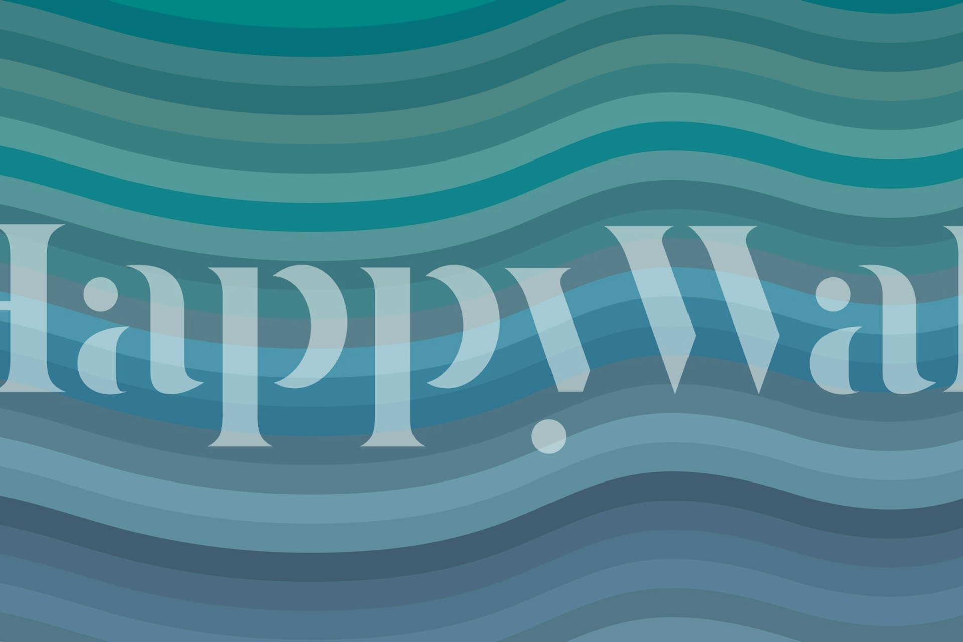 Groovy gewellte blaue Tapete in einem Raum