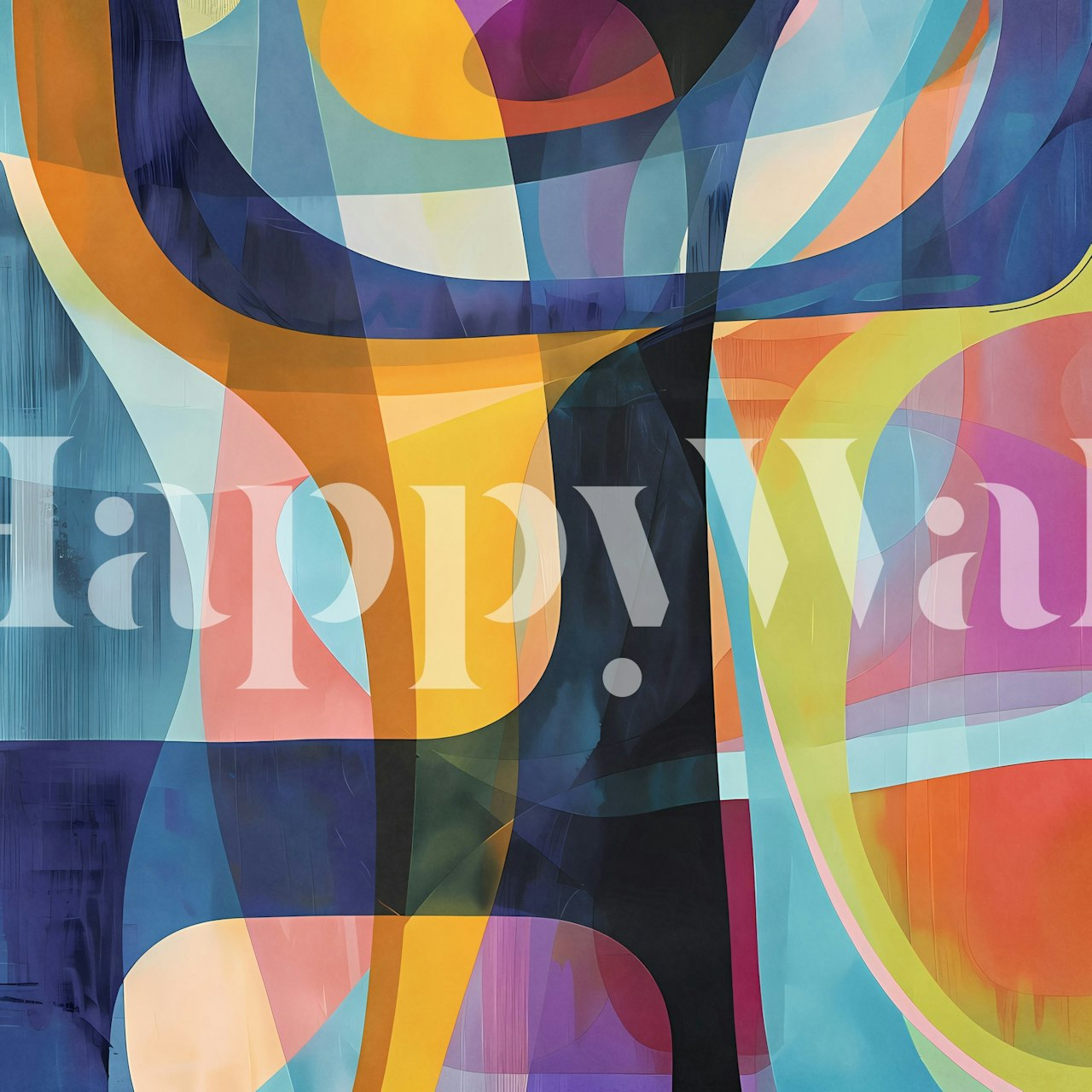 Zidna obloga Colorful overlapping shapes u prostoriji