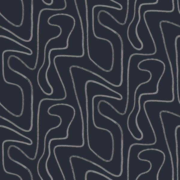 Abstract Lines in Dark Gray Tones Handmade