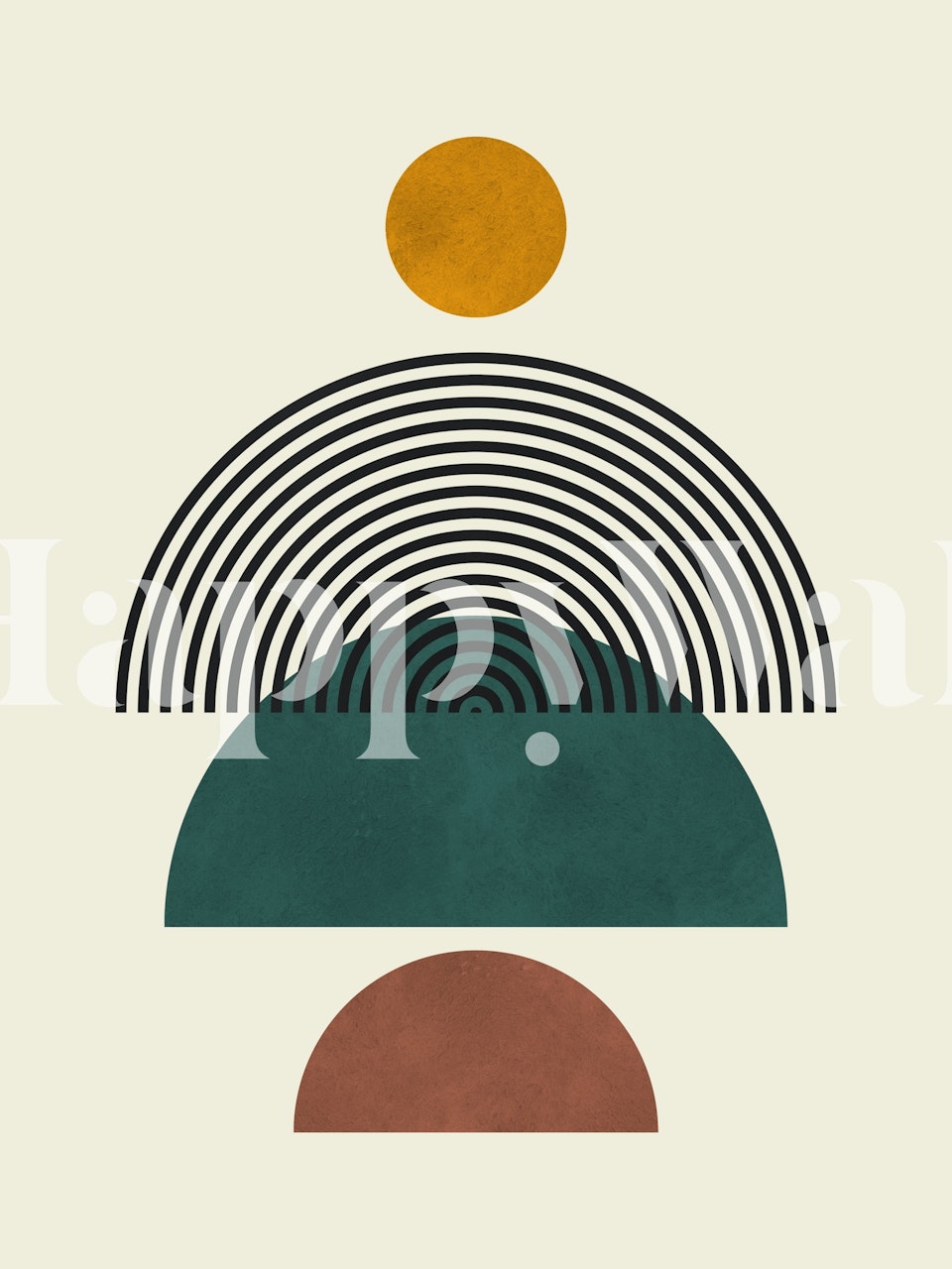 Carta da parati Lines and circles in un'ambientazione di stanza