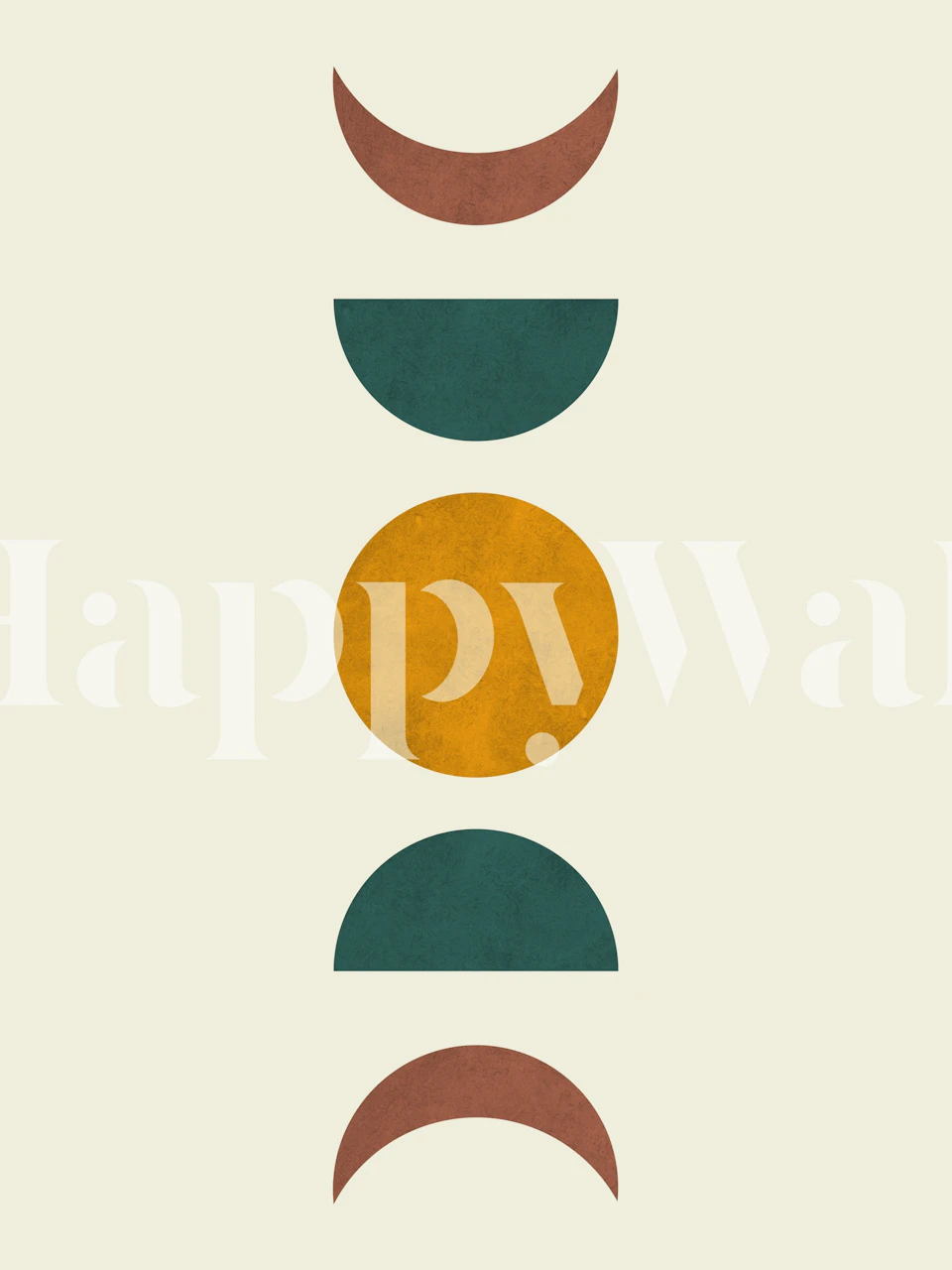 Papel pintado Moon phases en una habitación elegante