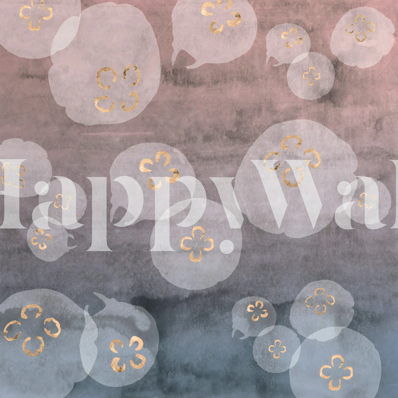 Watercolour jellyfish shapes in pink and blue shades wallpaper