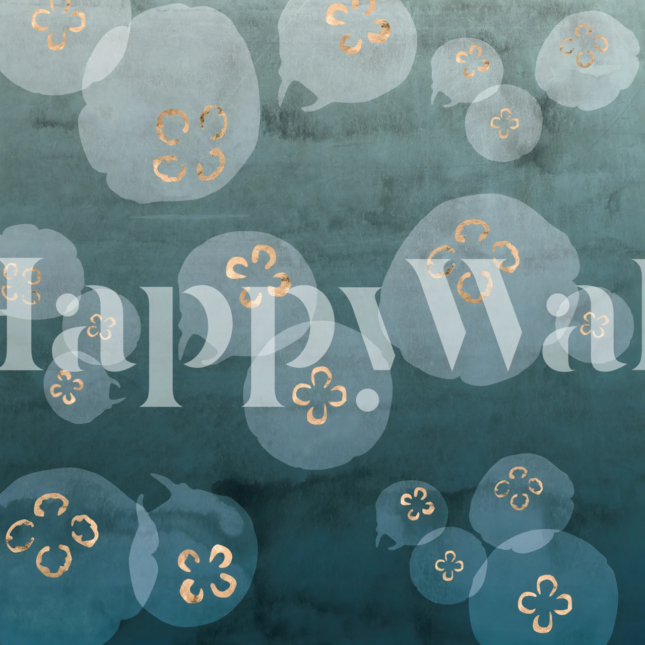 Watercolour jellyfish wallpaper in a room