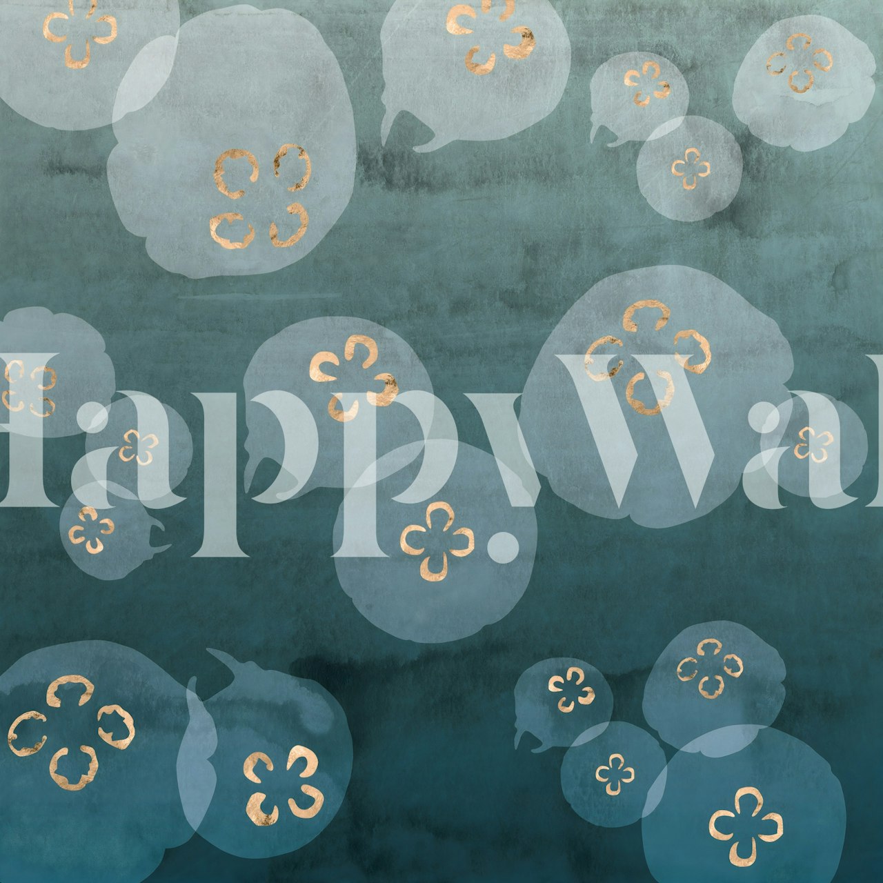 Watercolour jellyfish wallpaper in a room