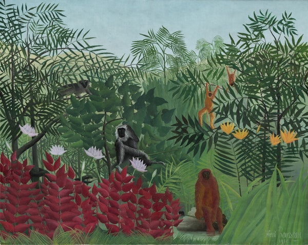 Tropical Forest + Monkeys by Henri Rousseau