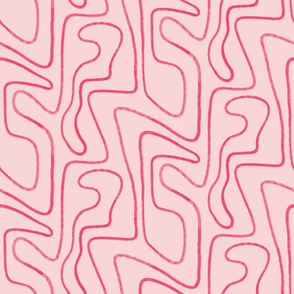 Abstract Modern Lines in Hot Pink Hand Drawn