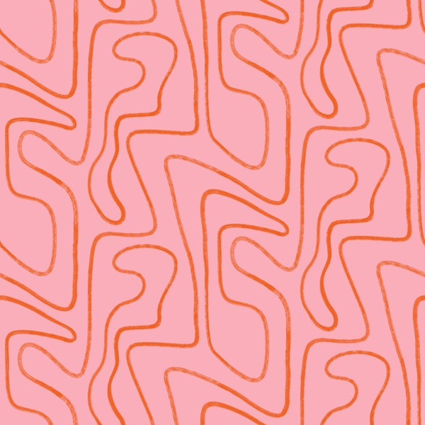 Abstract Modern Lines in Pink and Orange Geo