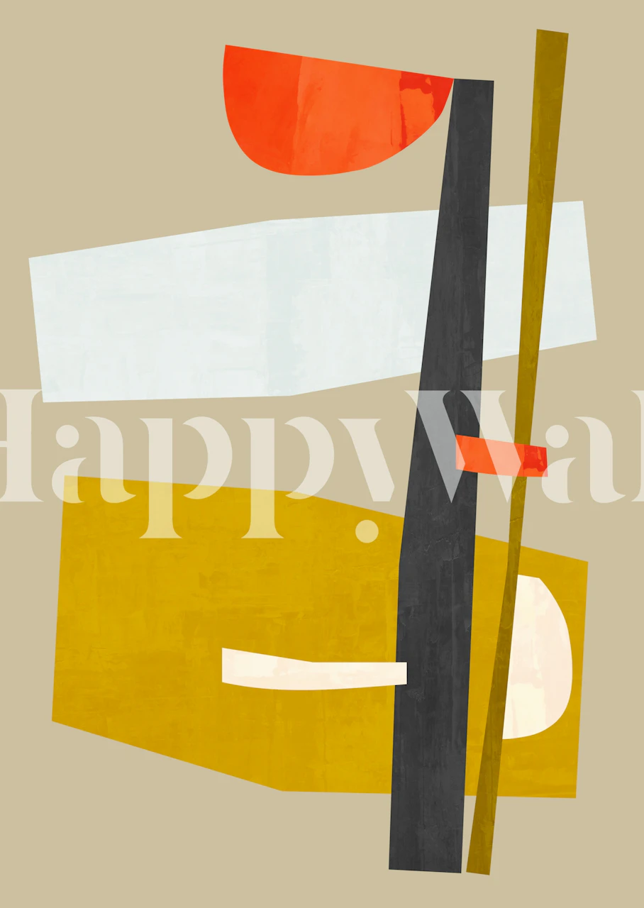 Abstract behangontwerp in een moderne kamer