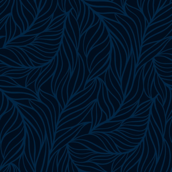 Minimalist flowing leaves dark blue