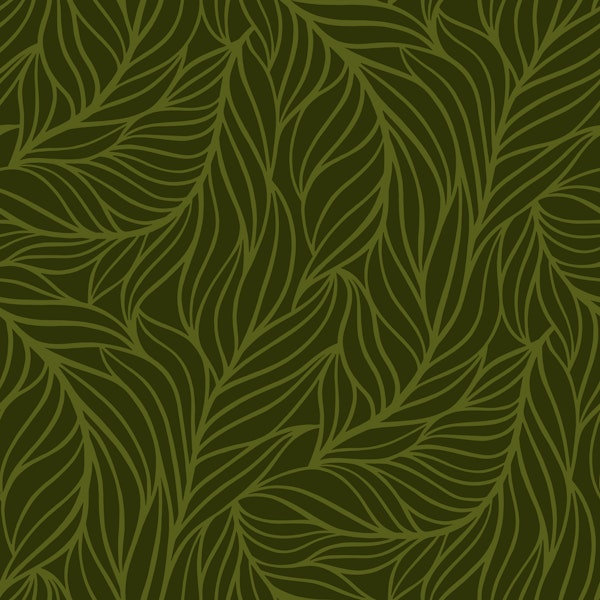 Minimalist flowing leaves dark green