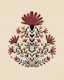 Symmetrical floral bouquet - burgundy