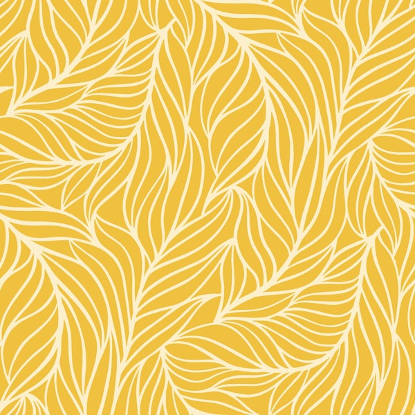 Minimalist flowing leaves sunny yellow