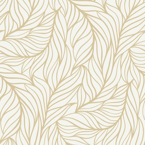 Minimalist flowing leaves cream off-white