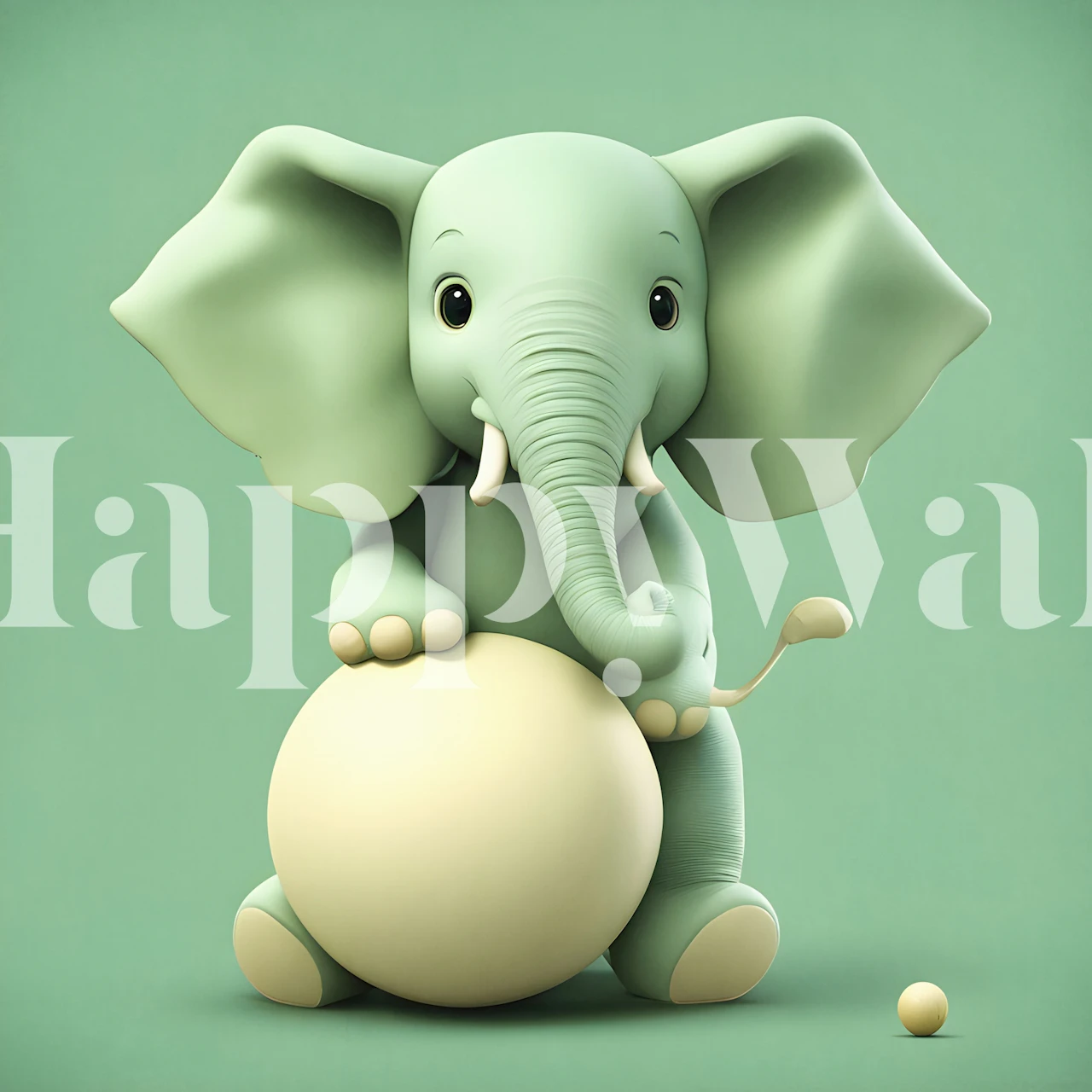 Tapeta Green Little Elephant v pokoji