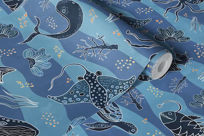 Ocean Life Bluewallpaper roll