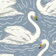 White Swan Lake on Dusty Blue
