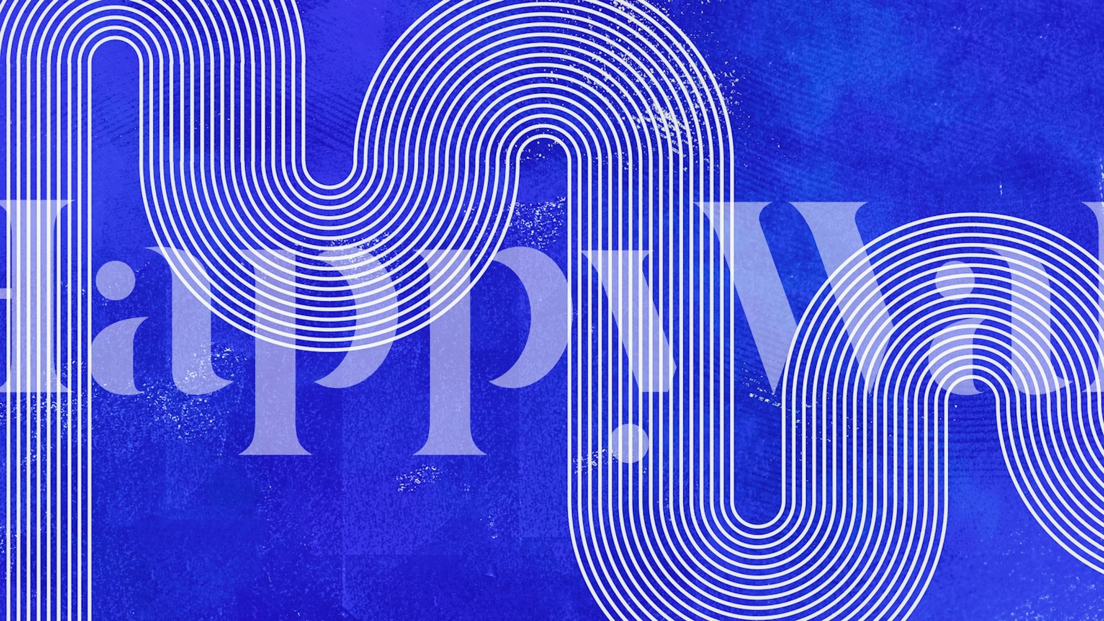 Blue abstract wave line patterns with white lines wallpaper