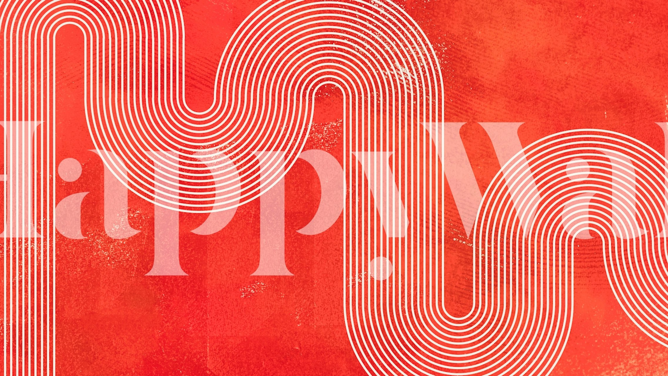 Carta da parati Japandi Rainbow Coral Red in una stanza