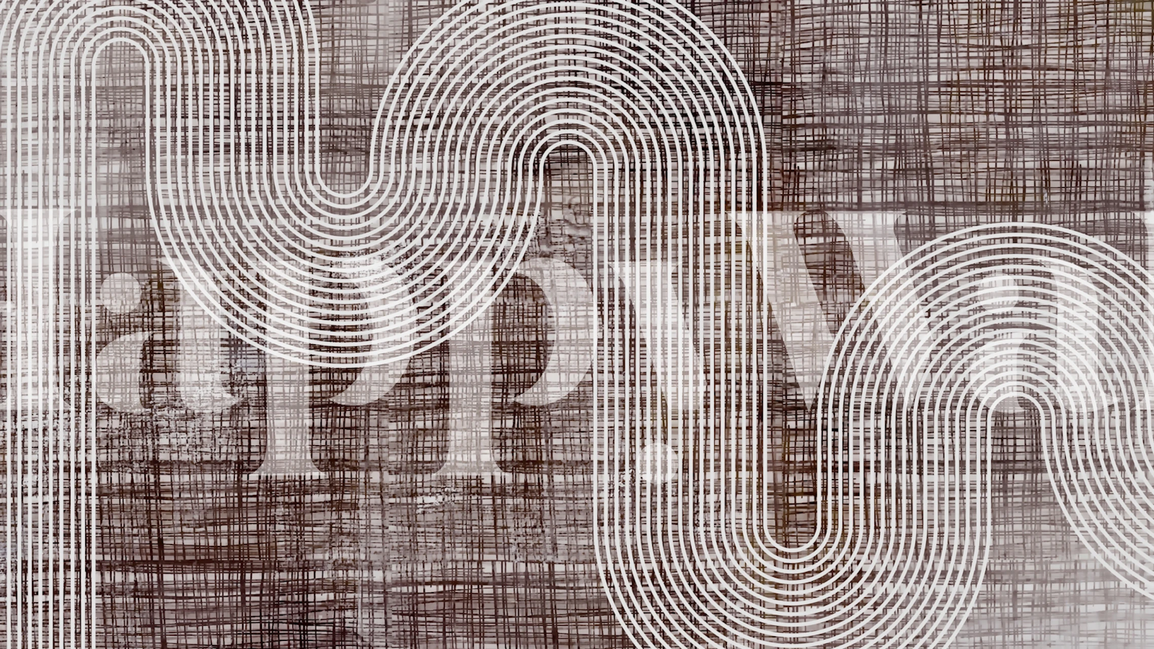 Padrão de arco-íris estilo Japandi em fotomural vinílico de parede com textura de tecido