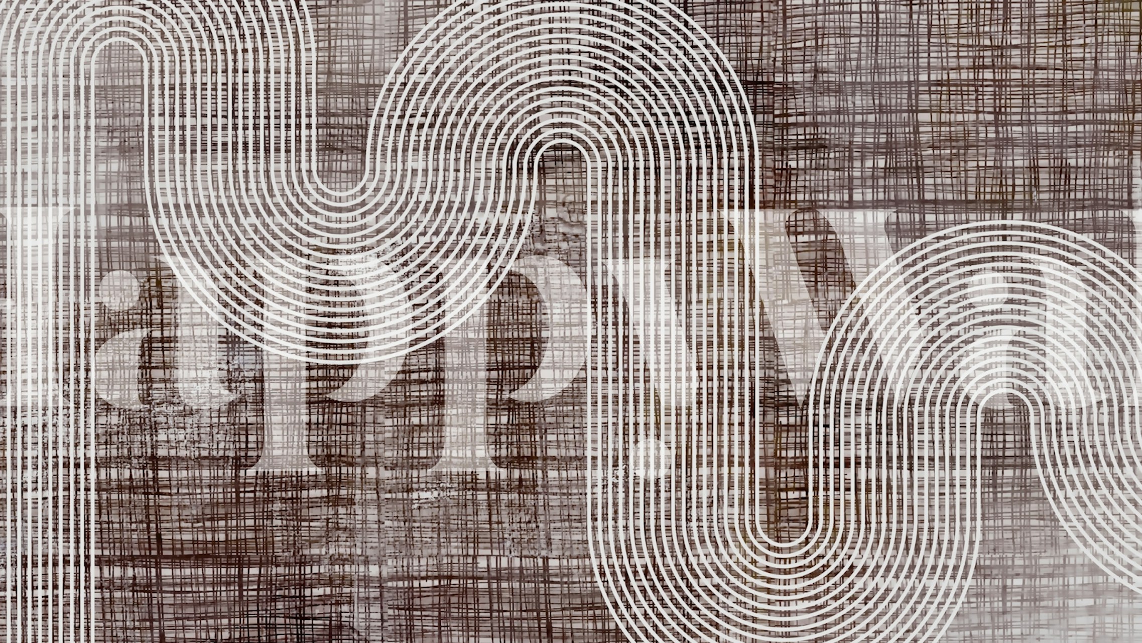 Japandi-style rainbow pattern on fabric-textured wall mural