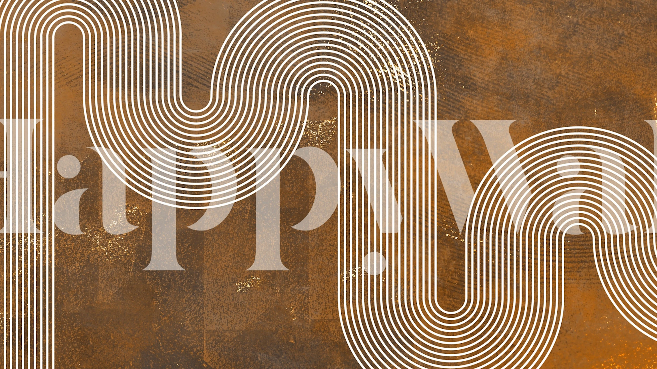 Geometric white lines on earthy textured background wallpaper