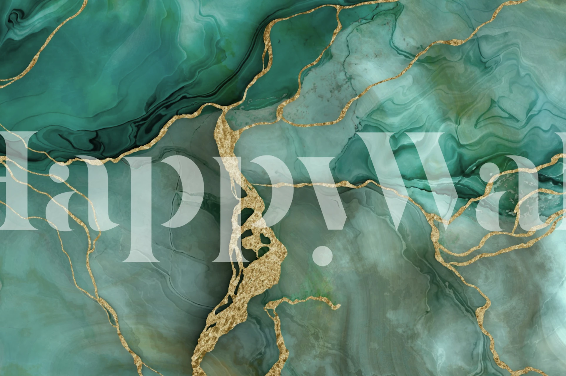 Precious Marble Chic Green Gold wallpaper design