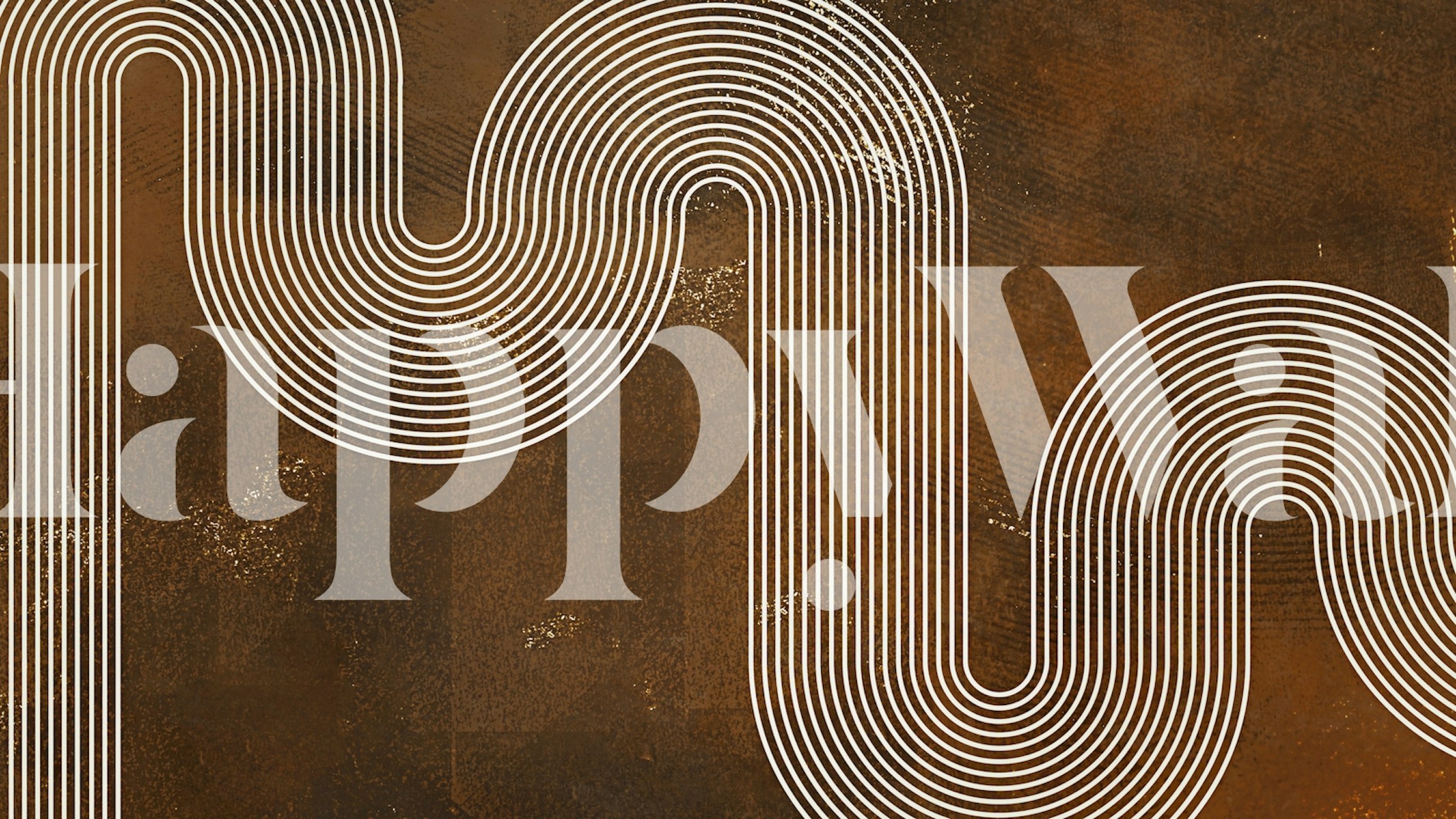 Geometric lines on brown background wallpaper