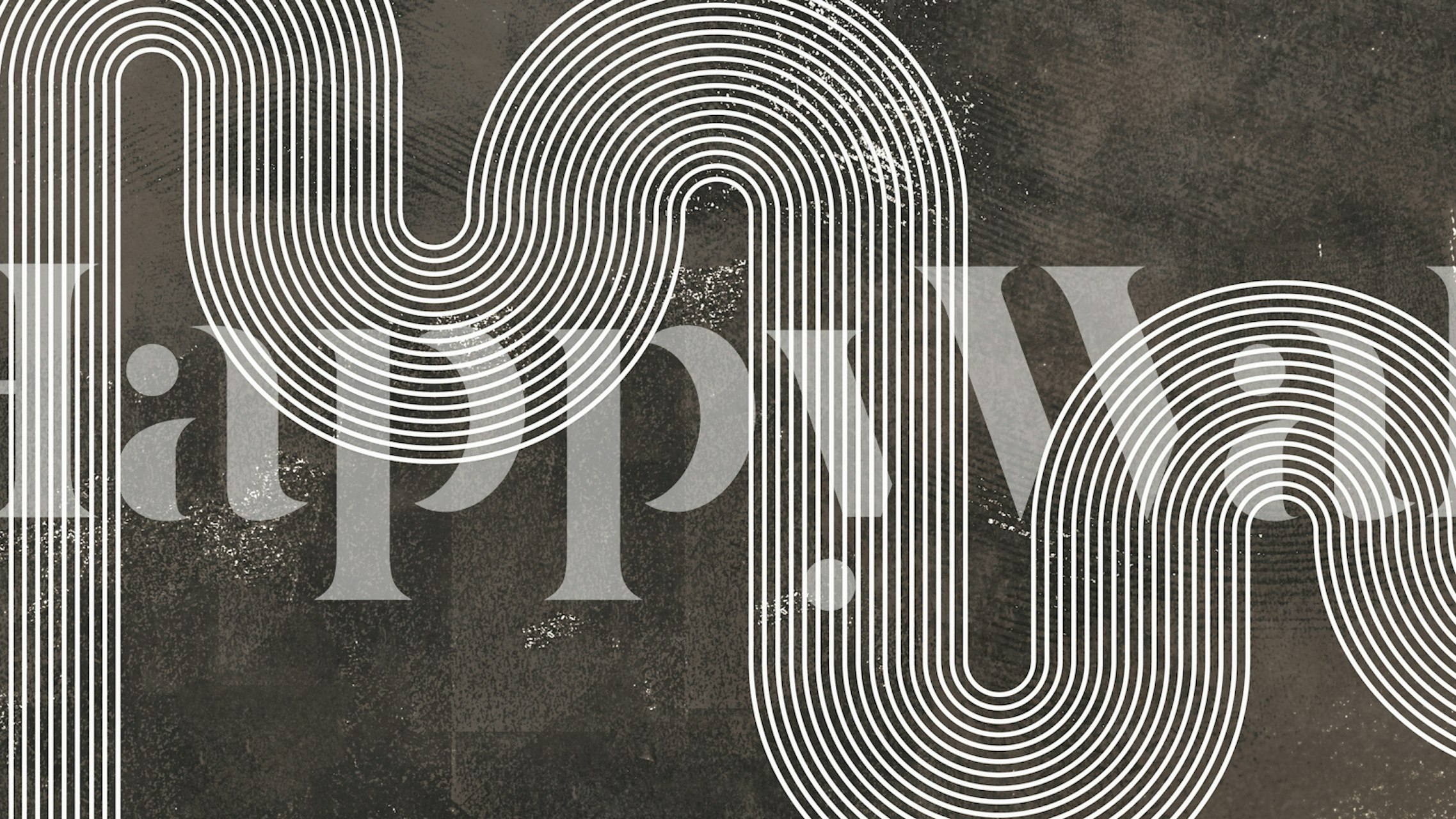 Szara fototapeta Japandi Rainbow z minimalistycznymi wzorami łuków na teksturowanym szarym tle